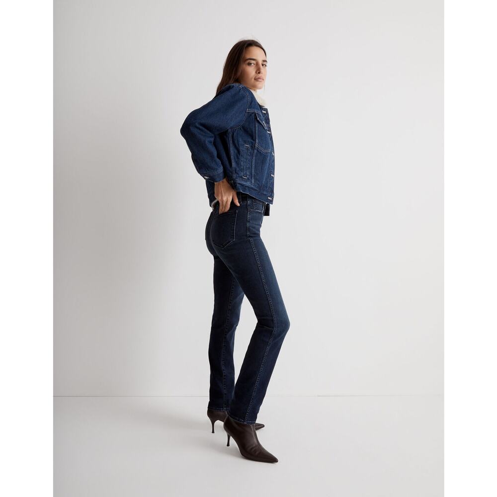 Madewell Cropped Sherpa Denim Trucker Jacket Medium Oversized Western Americana - Picture 13 of 16